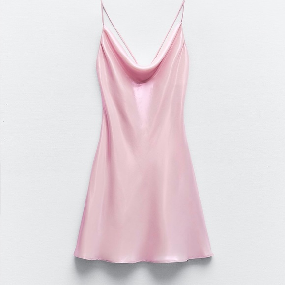 Zara Dresses & Skirts - Zara metallic pink slip mini dress